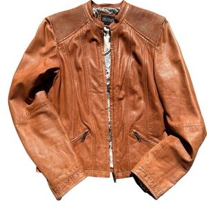 Ekana tan leather jacket small